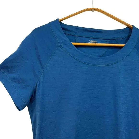 Icebreaker Superfine Ultralite Pure Marino Wool Womens Short Sleeve Shirt Large - Picture 2 of 8